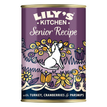 Lily's Kitchen Made with Natural Ingredients Wet Dog Food Tin Senior Recipe with Turkey 6 x 400g
