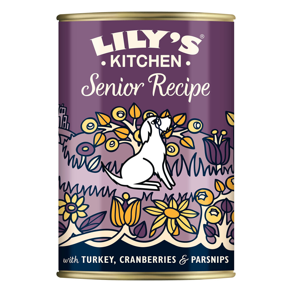 New Lily's Kitchen Made With Natural Ingredients Wet Dog Food Tin Senior Recipe With Turkey 6 X 400G