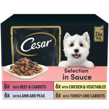 CESAR Deliciously Fresh Dog Pouches Favourites in Sauce 48x100g
