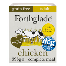 Forthglade Wet Dog Food (18 x 395g Trays) - Adult 1 year +, Grain Free with Chicken and Vegetables, Stomach Sensitive Dog Food with Natural