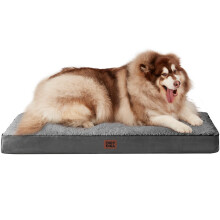 EHEYCIGA Orthopedic Extra Large Dog Bed Mattress XXL with Removable Washable Cover for Crate, Grey, 127x91x10cm