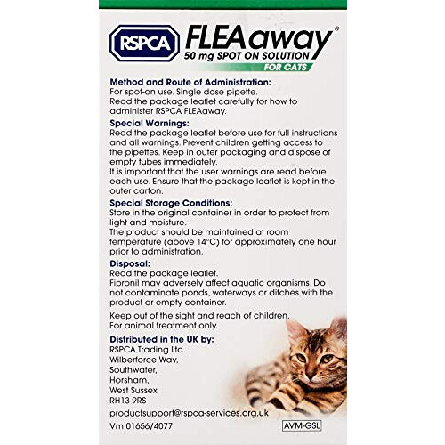 RSPCA FleaAway Spot On Solution for Cats, 50 mg 1