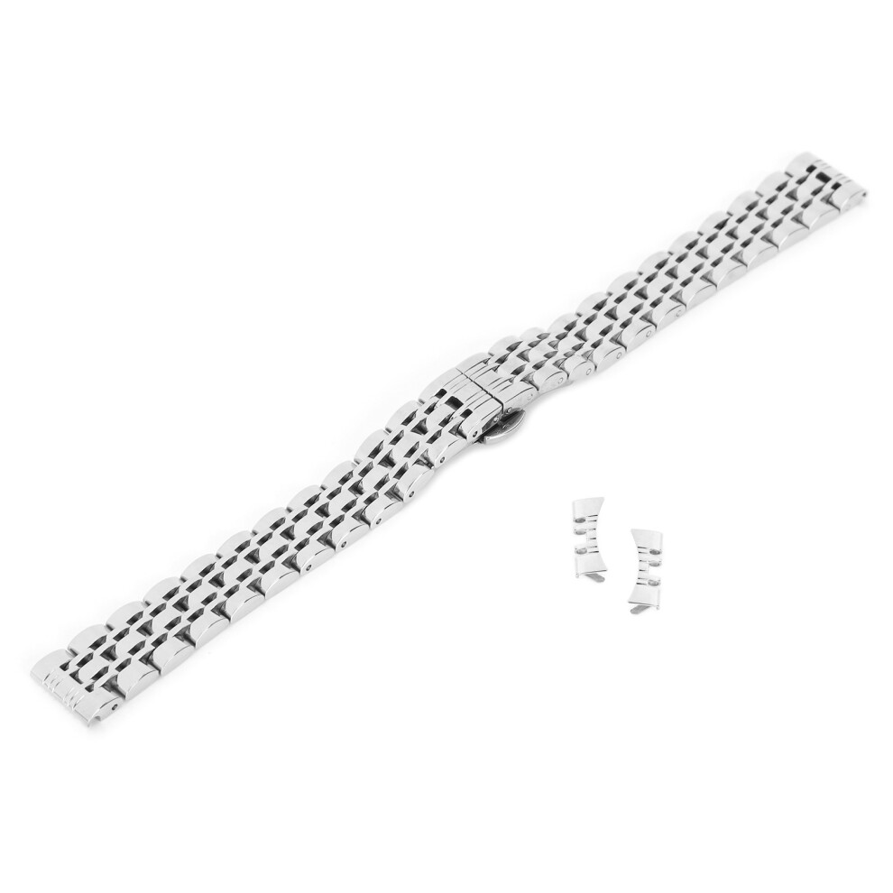 Durable 14mm Silver Watch Band in Stainless Steel with Ergonomic Fit