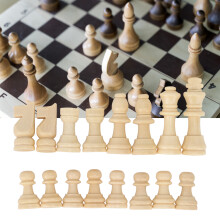 Holz-Schachfiguren mit 2,17 Zoll König, Holz-Schachstücke mit Kunststoff-Folien-Schachbrett, für Erwachsene und Kinder, Spielzeug