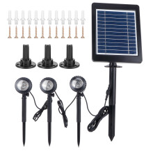 3-LED-Solar-Strahler RGB Projektionsleuchte Garten-Landschaftsbeleuchtung für Teich, Rasen und Garten