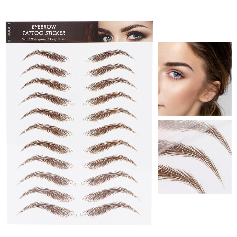 Brown Professional Waterproof Eyebrow Tattoo Sticker For Women Â10