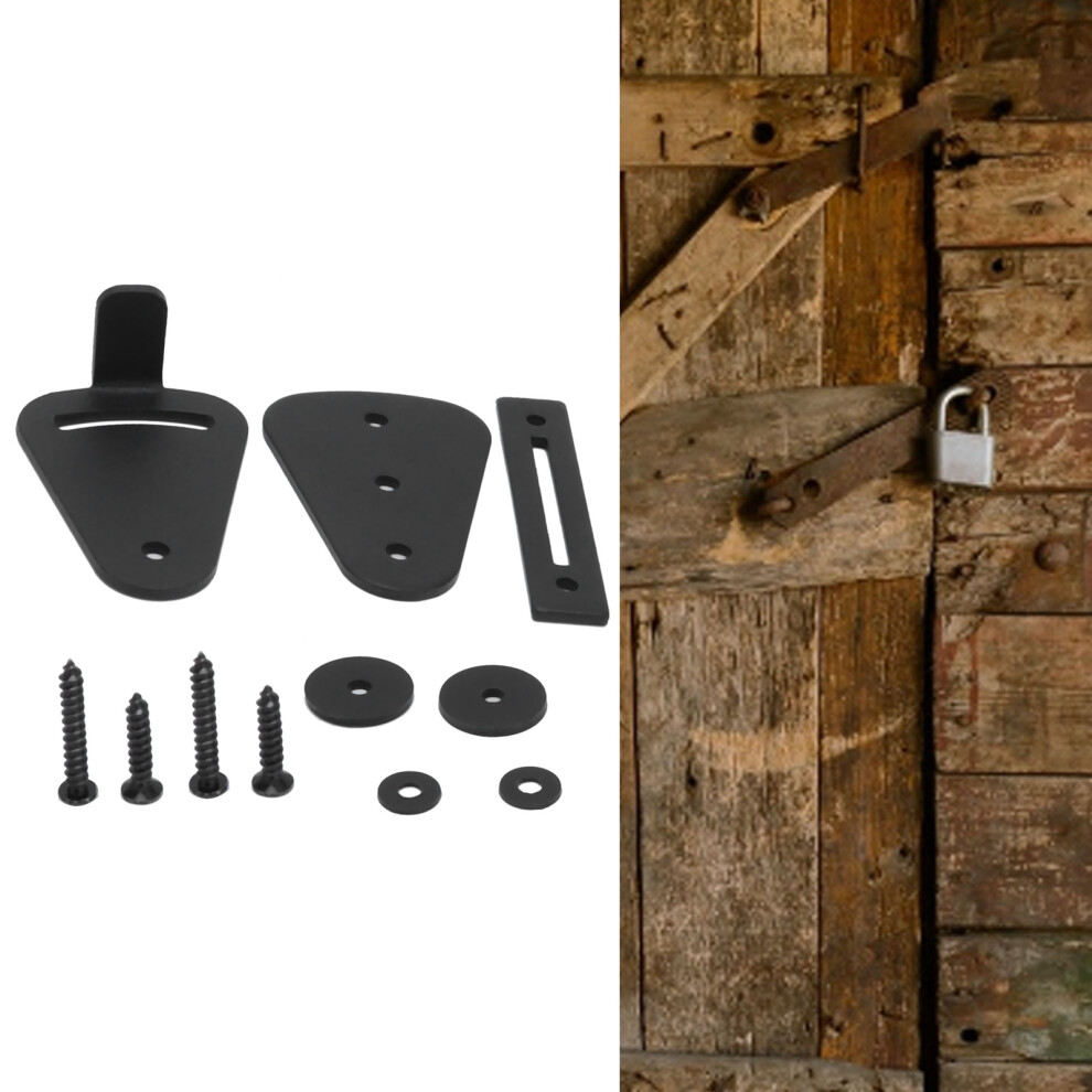 Carbon Steel Black Barn Door Lock Catch, Sliding Gate Hardware, 75G 7891340560513