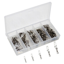 50 Stainless Steel Ball Bearing Swivels Set with Welded Rings, Durable Heavy-Duty Fishing Swivels, High Strength Design