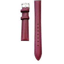 (14mm,Purple)Genuine Leather Watchband Soft Material Watch Band Wrist Strap 12 14 16 18 20 21 22mm With Silver Color Stainless Steel Buckle