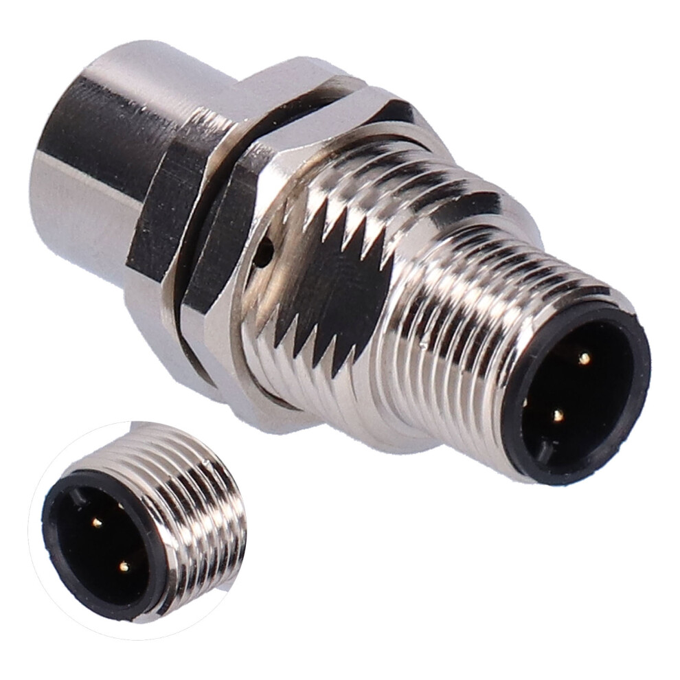 Ip67 Brass Nickel M12âIâ4 Connector Male To Female Panel Socket 4401340562177