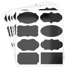 Etiquetas de pizarra, extraíbles, reutilizables e impermeables para tarros de cristal. Pegatinas de pizarra para tarros de cristal.