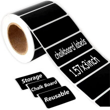 Paquete de 200 etiquetas de pizarra impermeables y reutilizables para tarros, latas y envases Kilner (40 x 7,6 cm)