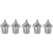 Paquete de 5 clavos de repuesto de acero de aleación de 3/16" para zapatillas de running cortas Sprint, plateados
