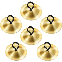 Juego de 6 platillos de dedo para danza del vientre, instrumento musical para bailarinas (latón, dorado)
