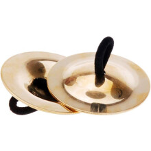 Juego de 2 platillos de dedo para danza del vientre, instrumento musical dorado