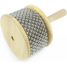 Cabasa de madera de acero inoxidable, instrumento de percusión manual con cuentas de metal para adultos, música grupal, educación musical