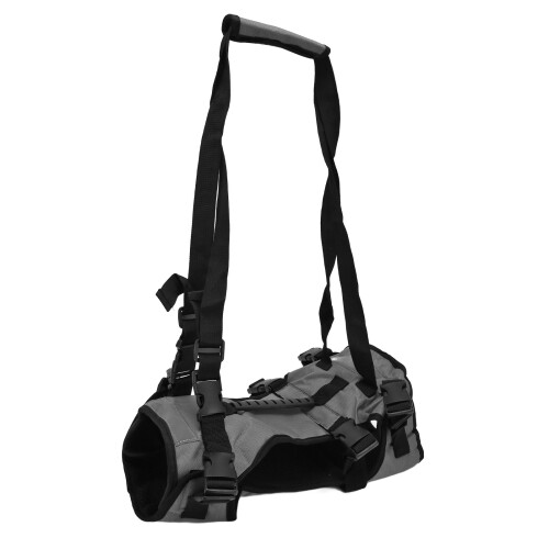 Arnés de chaleco gris para gato, talla M, con correa de nylon ajustable 1