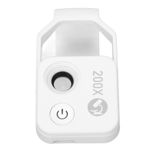 200X Pocket Microscope with CPL Lens & LED Light, White 2
