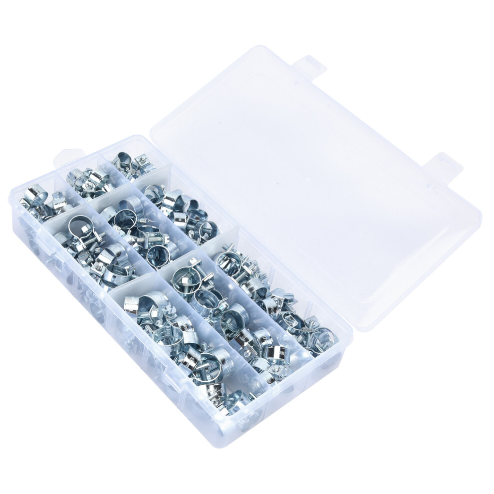 135Pcs Carbon Steel Mini Hose Clamp Assortment 8-18Mm 8791340565398