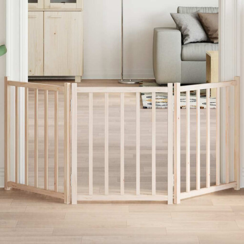VidaXL vidaXL Dog Gate Foldable 3 Panels 150 cm Solid Wood Fir