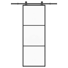 vidaXL Sliding Door with Hardware Set 76x205 cm ESG Glass&Aluminium