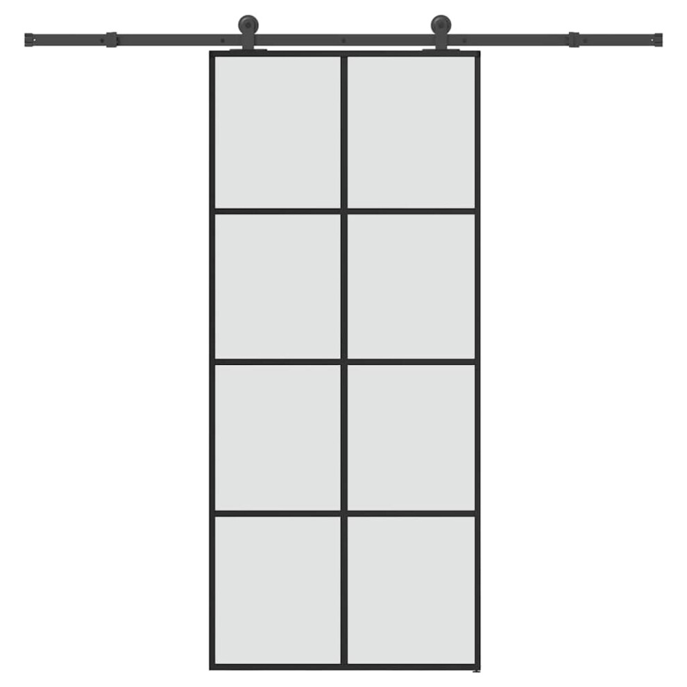 Vidaxl Sliding Door With Hardware Set 90X205 Cm Esg Glass&Aluminium
