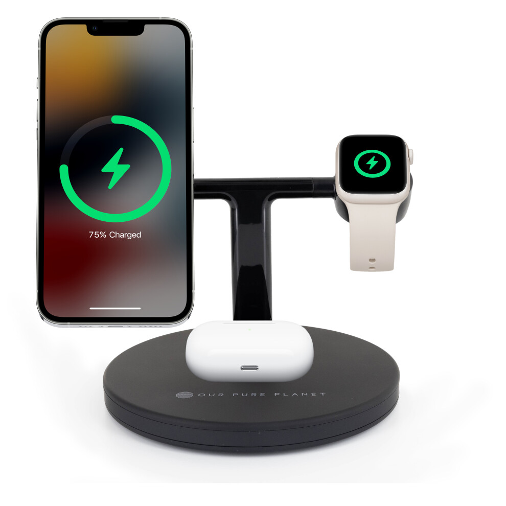 Our Pure Planet (Harry Kane's Eco Brand) 3In1 15W Wireless Magsafe Charging Dock 9360069000122