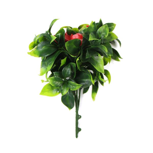 Leaf 30cm UV Resistant Red Flower Bush Artificial