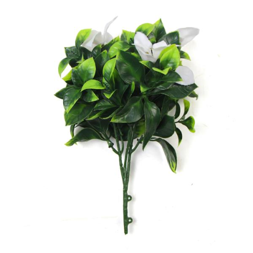 Leaf 30cm UV Resistant White Flower Bush Artificial