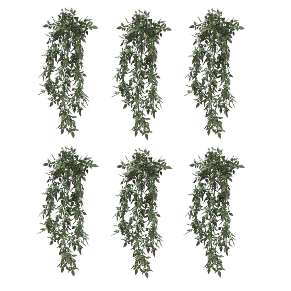 Leaf Pack Of 6 X Hanging Uv And Fire Resistant Artificial Angel Plant 76Cm