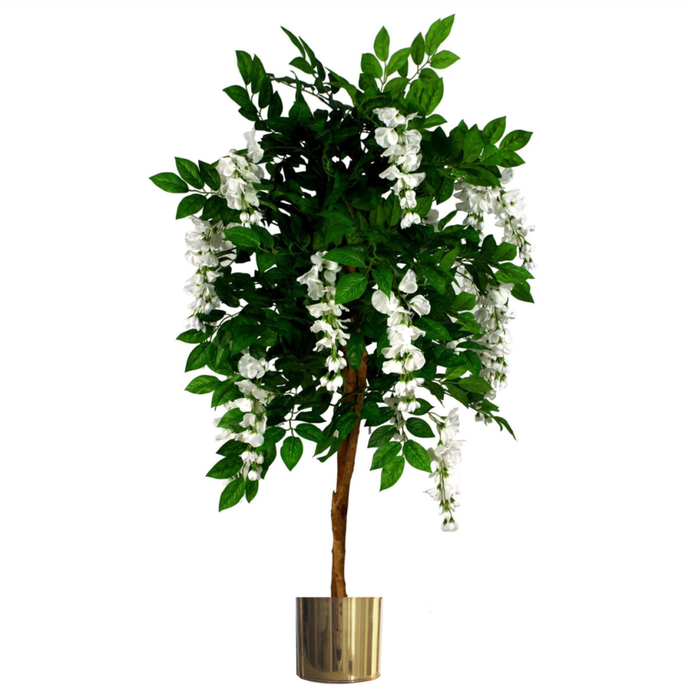 B&Q - Artificial Wisteria Tree 130Cm Luxury Wisteria 130Cm Trunk Gold Metal Planter - Image 5
