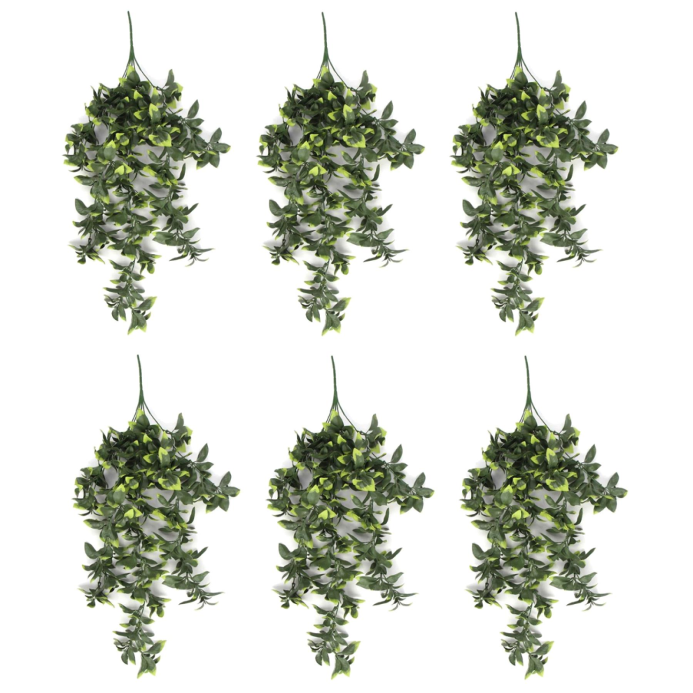 Leaf Pack Of 6 X Hanging Uv And Fire Resistant Artificial Pothos Plant 71Cm