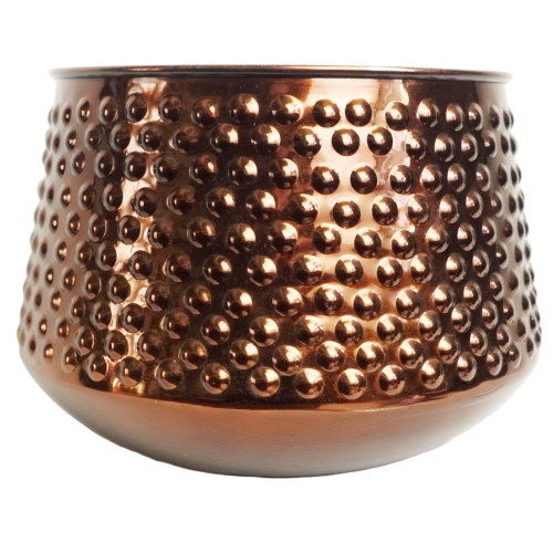 Leaf 18cm Antique Copper Metal Planter by Leaf
