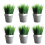 Leaf Pack of 6 x 22cm Artificial Grass Plant 1