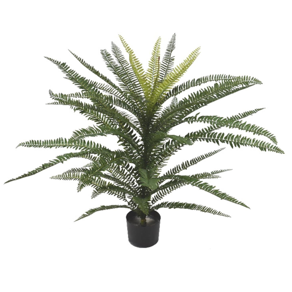 Leaf 75Cm Fire Retardant Plastic Boston Fern Plant With 49 Leaves