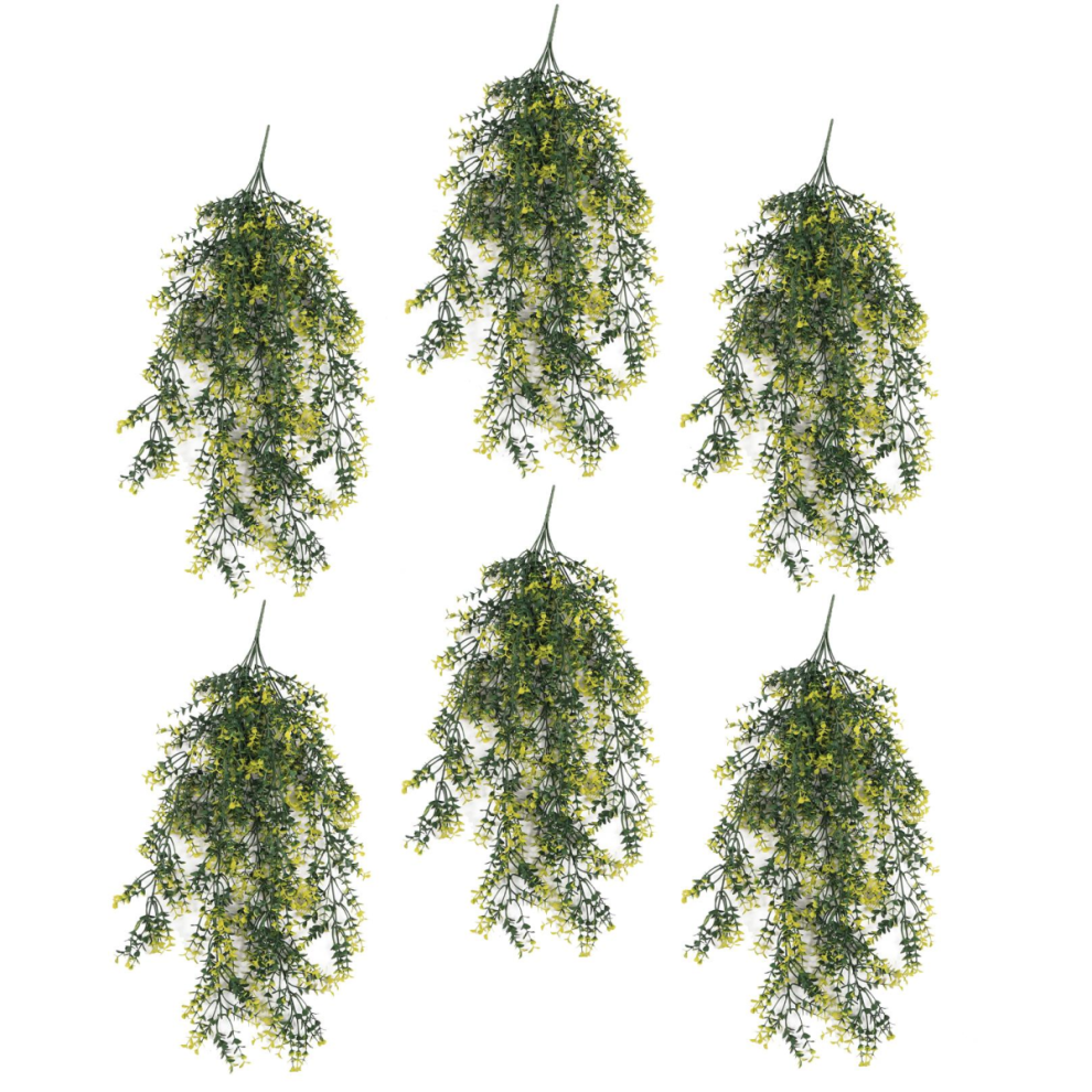 Leaf Pack Of 6 X Hanging Uv And Fire Resistant Artificial Variegated Plant 76Cm