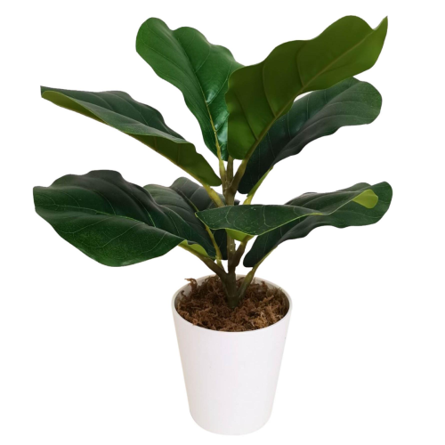 Leaf 38cm Potted Artificial Fiddle Fig Plant