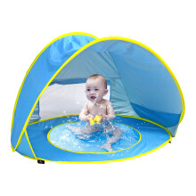 Tenda blu per piscina per bambini 117x79x70 cm, 4 picchetti