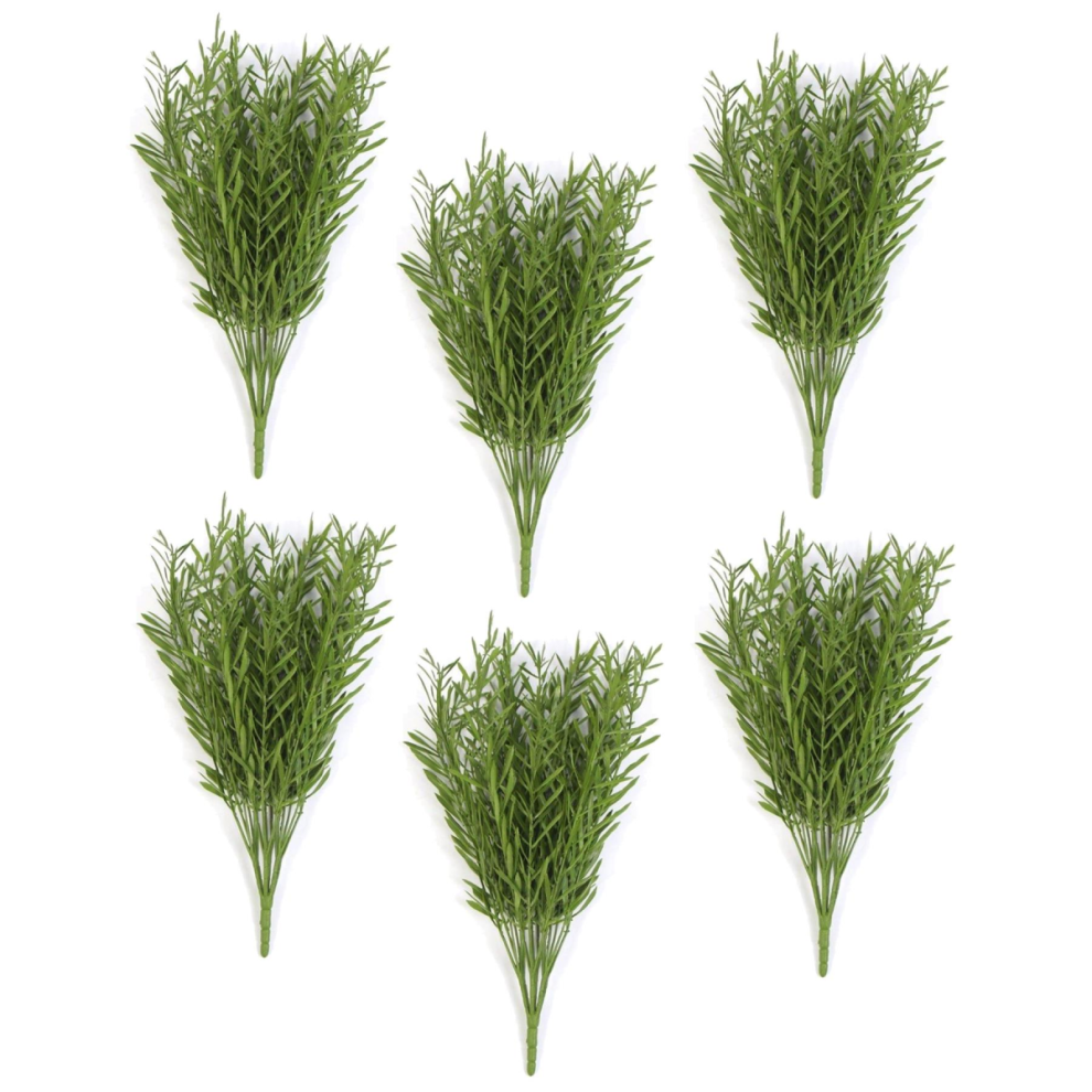 Leaf Pack Of 6 X 40Cm Fire Resistant Artificial Foliage Grass Stem