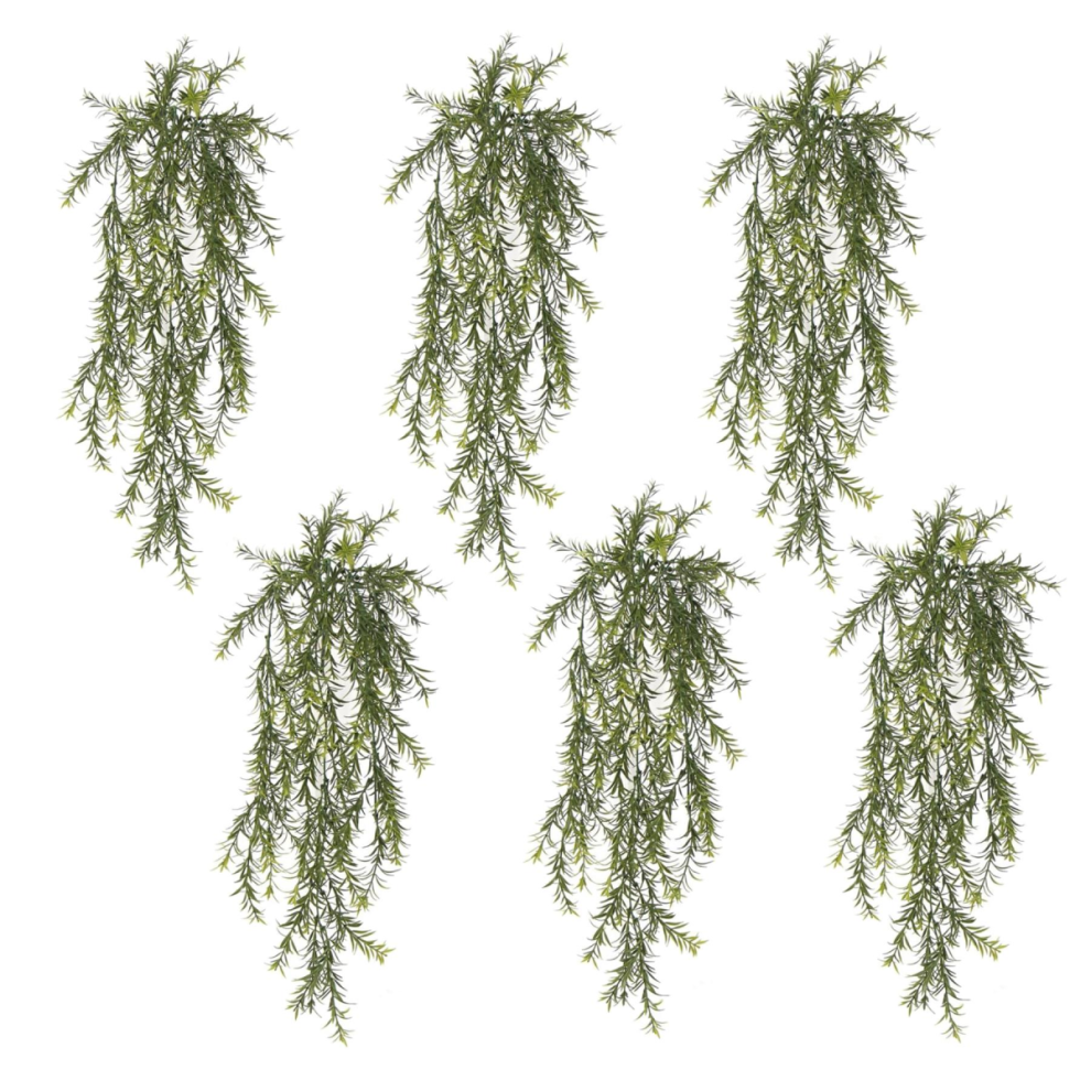 Leaf Pack Of 6 X Hanging Uv And Fire Resistant Artificial Spider Fern Plant 78Cm