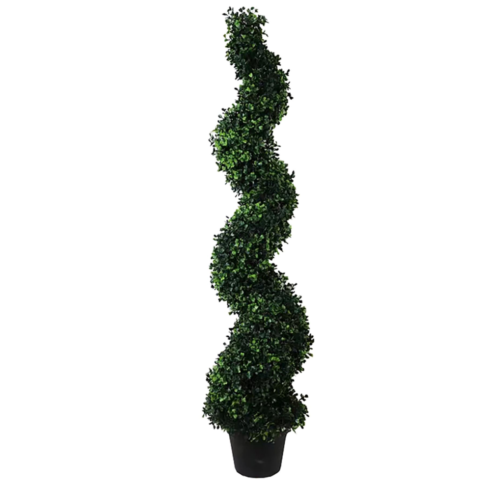Leaf 120Cm Artificial Natural Boxwood Spiral Topiary