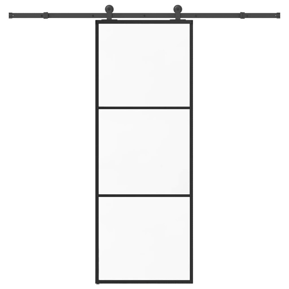 Vidaxl Sliding Door With Hardware Set 76X205 Cm Esg Glass&Aluminium
