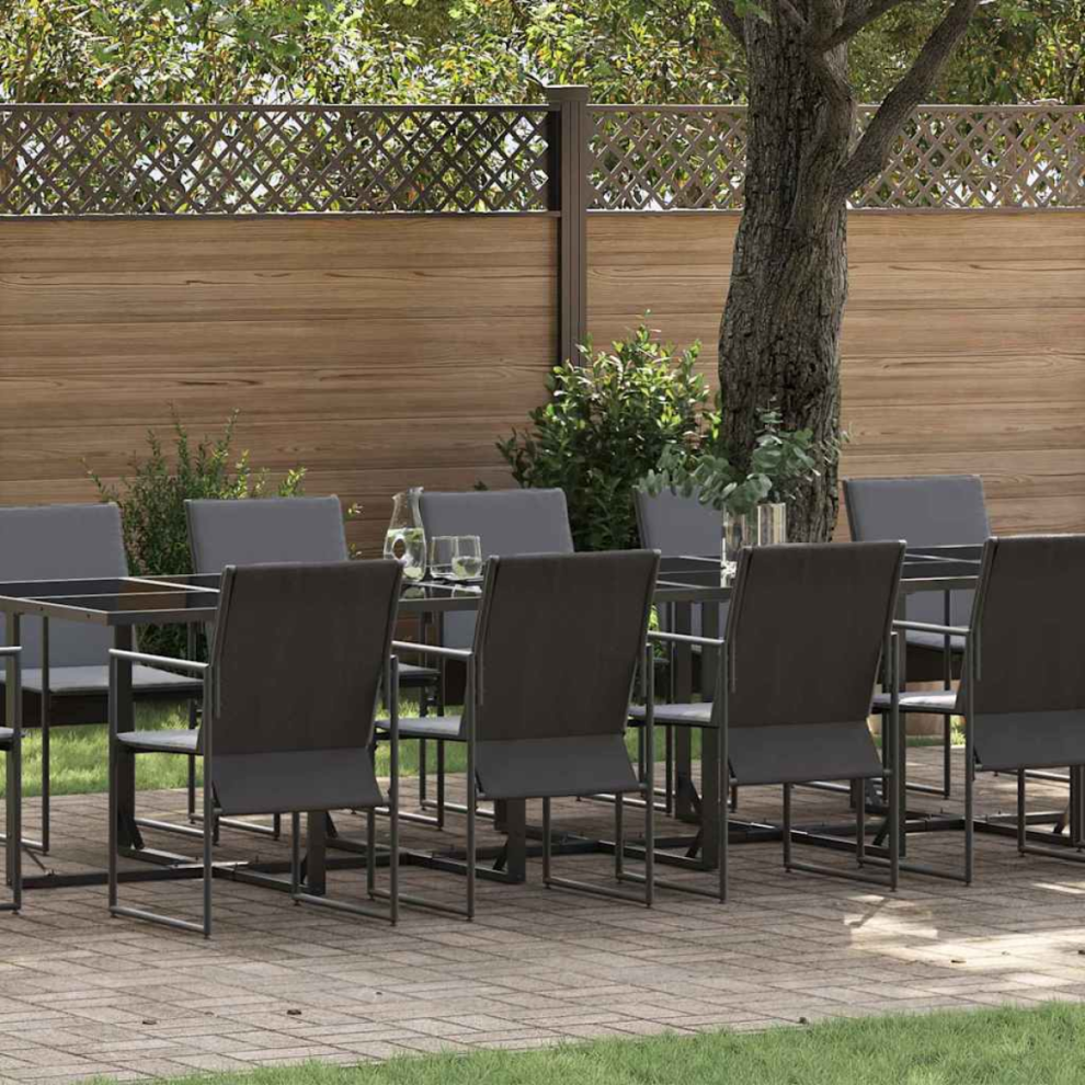 Vidaxl Black Garden Dining Set Pcs Steel Size 13