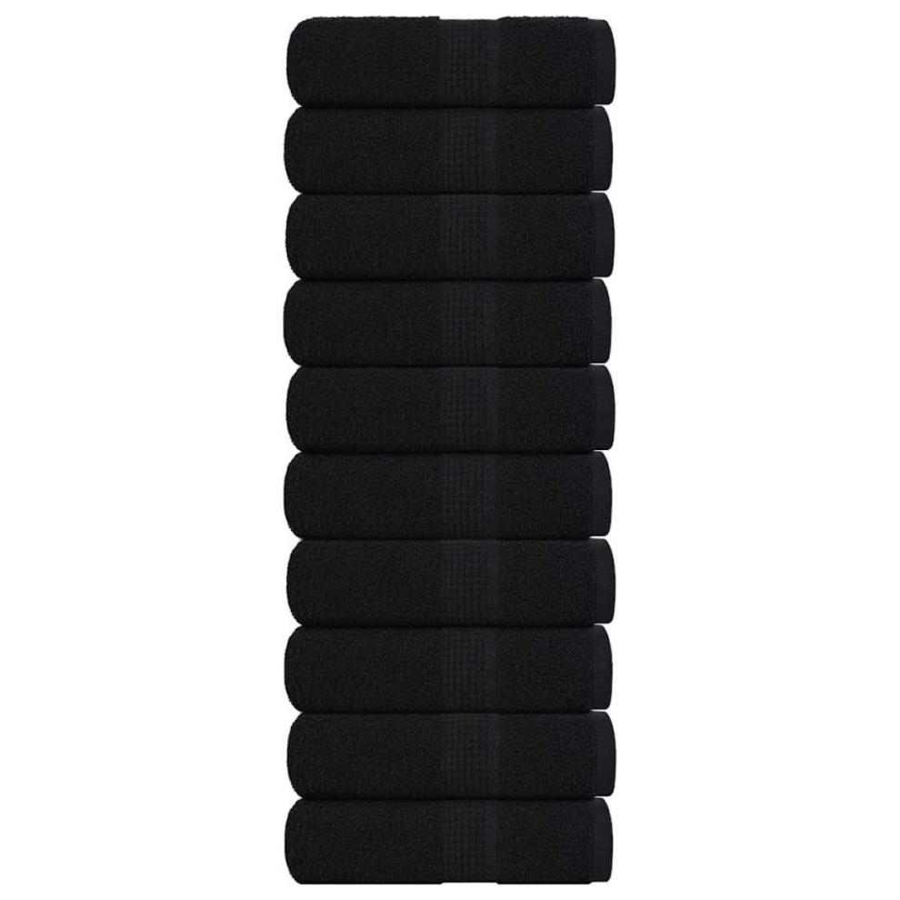 vidaXL Guest Towels 10 pcs Black 30x50 cm 360 gsm 100% Cotton-image-OPC-PJKP592-NEW