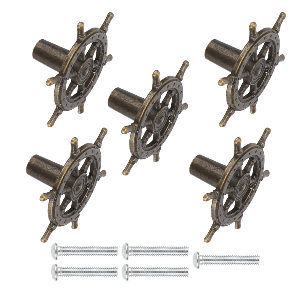 Alloy Single Hole Retro Wardrobe Handles 5Pcs Zinc Alloy Drawer Pulls 9381340569459