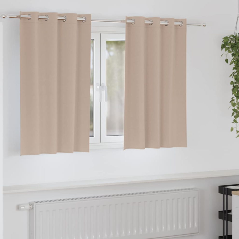 Vidaxl Curtains With Curtains Pcs Taupe Polyester Brown Size 2