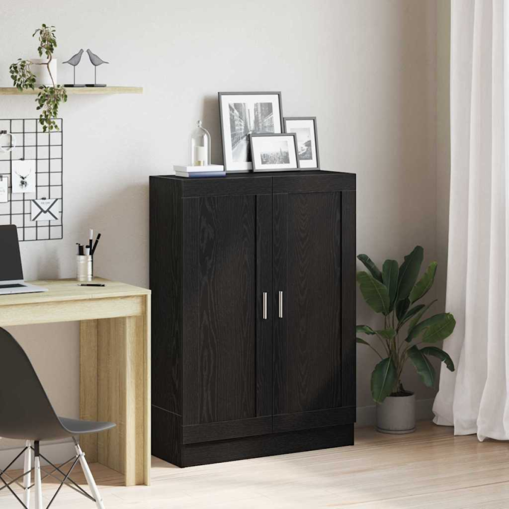 Vidaxl Black Book Cabinet Oak 82.5 X X 115 Cm Engineered Wood Size 30.5