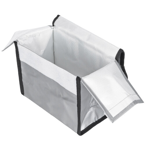 3/4 Lithium Battery Safe Bag Flame Resistant, Silver, 21.8cm