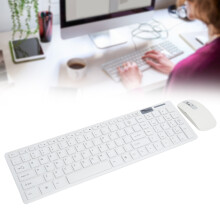 Tastiera e mouse wireless, 101 tasti, portata di 10 m, bianco
