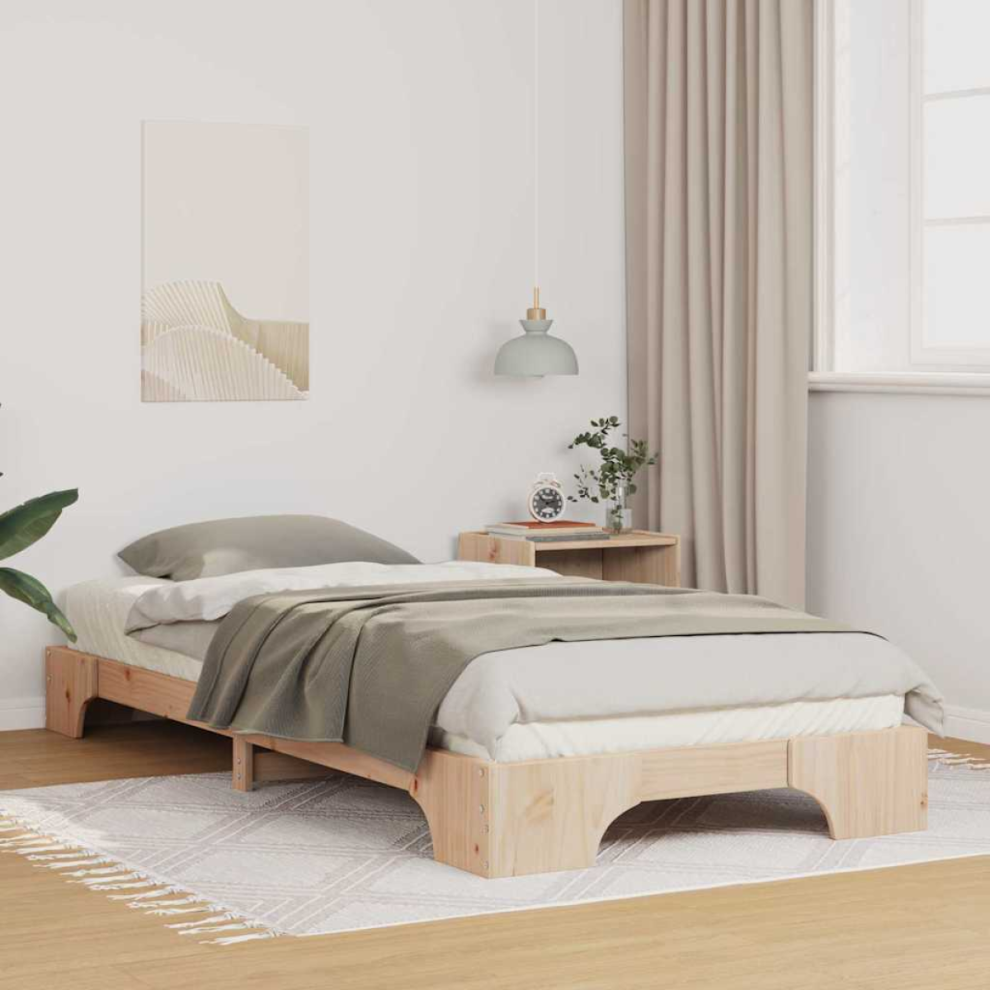 Vidaxl Floor Bed Frame With Storage Wood Brown